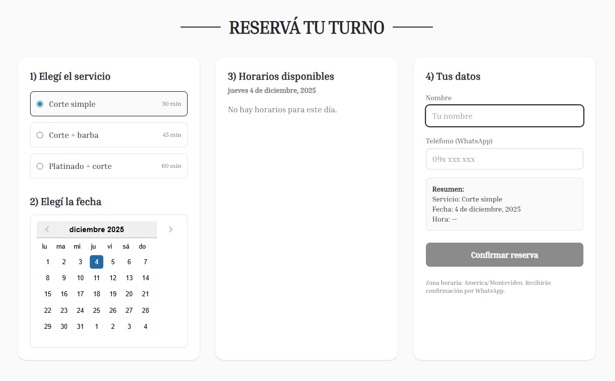 Landing Barbería - Captura 2